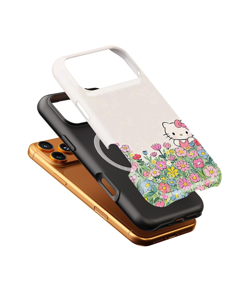 Grafika Hello Kitty, etui na telefon, słodka kreskówkowa obudowa na iPhone'a, kompatybilna z MagSafe zdjęcie 4