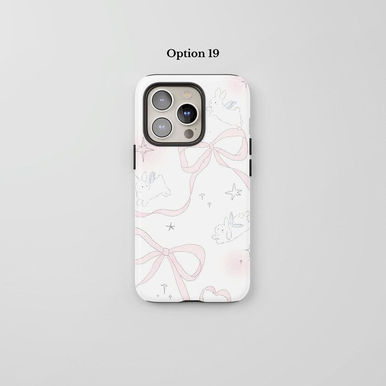 Pink Bow Girly Phone Case, Cute Aesthetic Design image 5