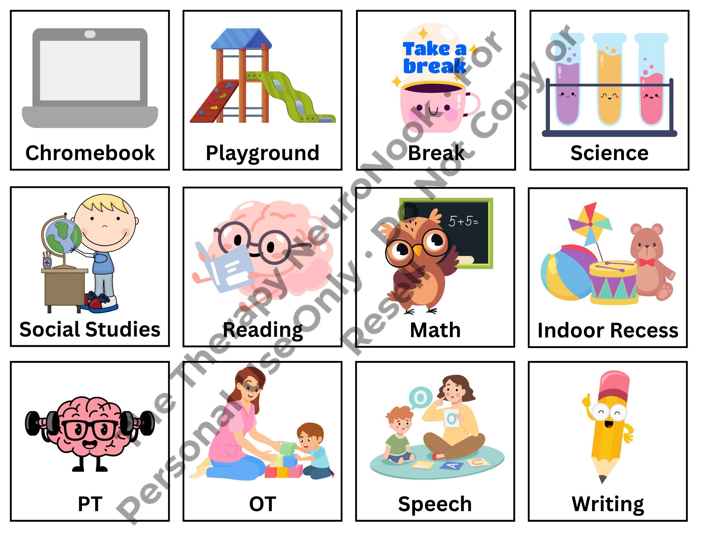 Visual Schedule Chart With Icons: Autism, ABA Therapy Tool (printable ...