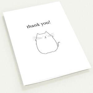 Pack of 10 Greeting Cards - &#39;thank you&#39; cards - grey cat outline