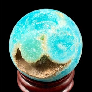 Excellent quality blue aragonite sphere