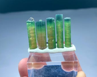 Bicolor green tourmaline Crystals from Afghanistan -13 gram