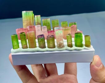 Bicolor tourmaline Crystals from Afghanistan -100 gram