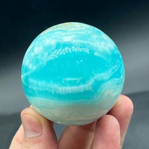 Caribbean Blue Calcite Sphere: Beach Vibes Stone (275 gram)