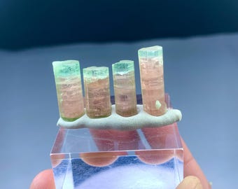 Bicolor watermelon tourmaline Crystals from Afghanistan -11 gram