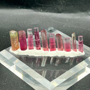 Bicolour well tremanted tourmaline crystals from Afghanistan