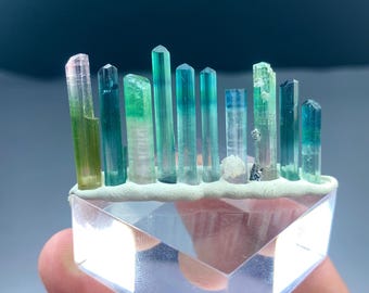 Bicolor blue tourmaline Crystals from Afghanistan -8 gram