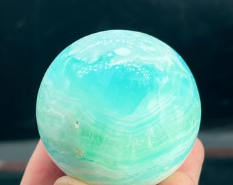 Caribbean Blue Calcite Sphere: Beach Vibes Stone (220 gram)