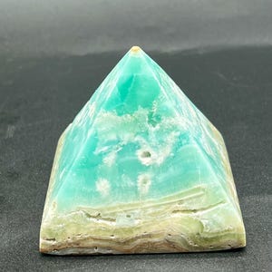 excellent quality blue aragonite pyramid