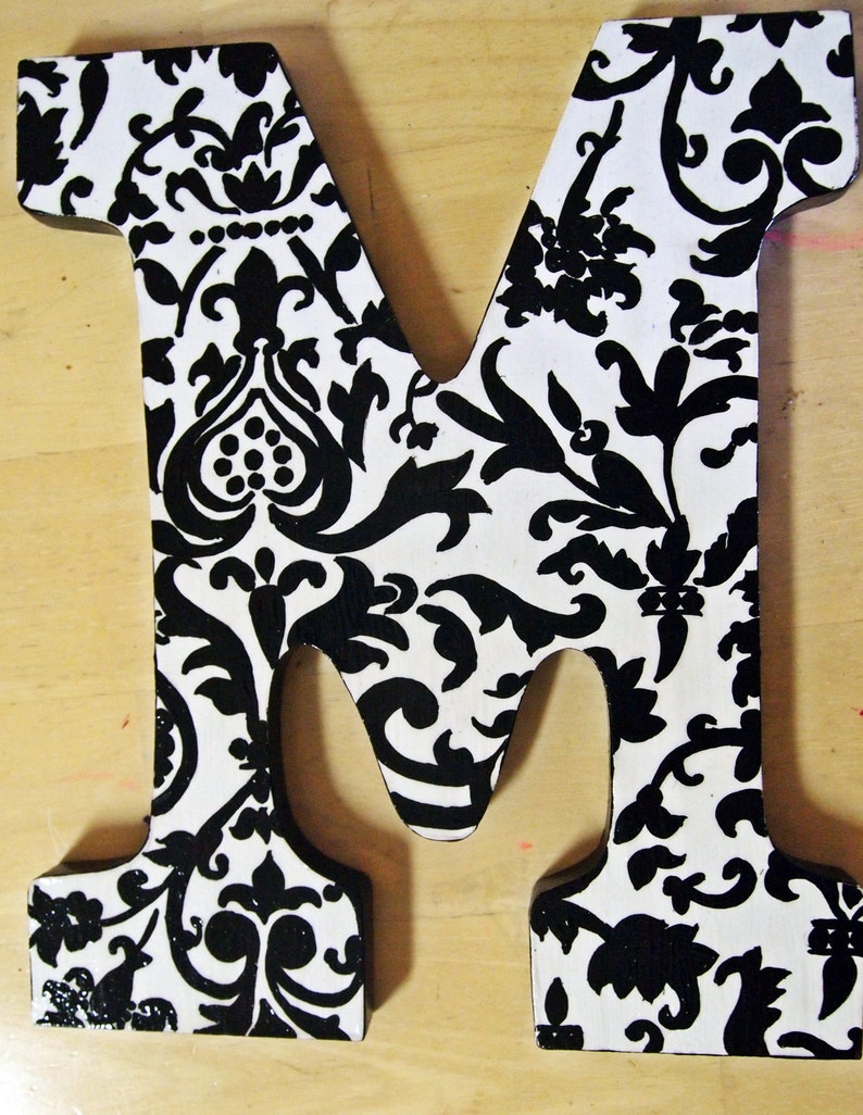 9 inch Black and White Print Letters image 3