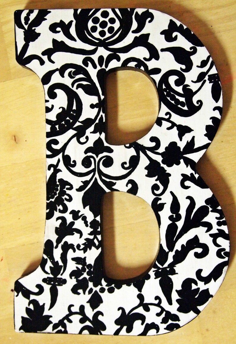 9 inch Black and White Print Letters image 4