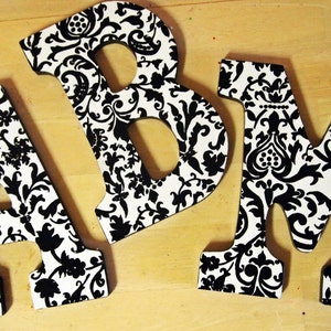 9 inch Black and White Print Letters image 1