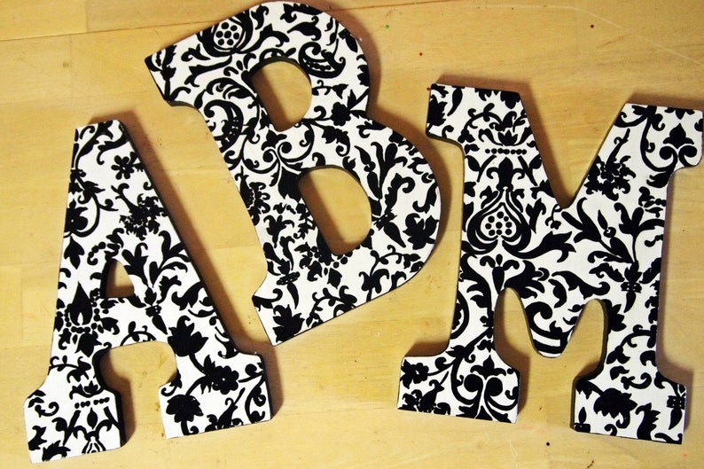 9 inch Black and White Print Letters image 1