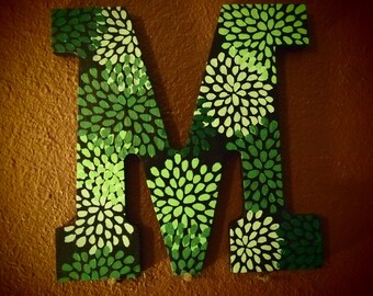 Green Firework Flower Letters - 9 Inches