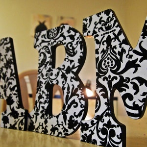 9 inch Black and White Print Letters image 5