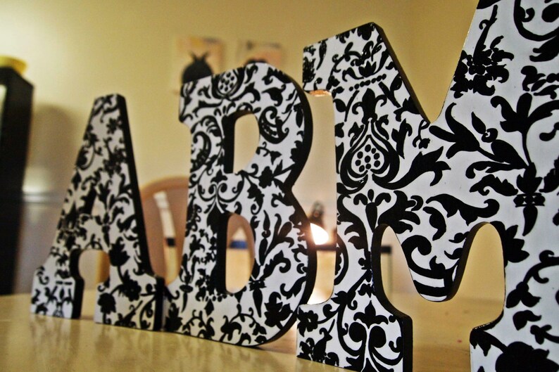 9 inch Black and White Print Letters image 5