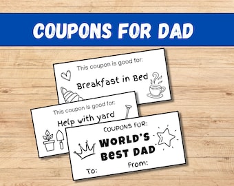 Printable Father’s Day Coupon Book for Dad from Kids – Instant Download