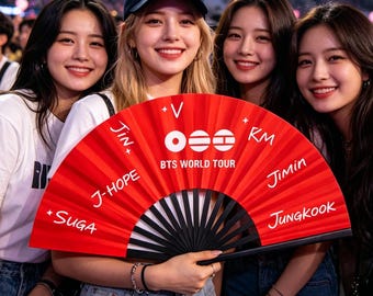 Abanico de mano personalizado de Kpop World Tour, miembros de la gira mundial de Kpop, regalo de la gira 2026 para ARMY, abanico de mano de regalo para fans de Kpop, merchandising de Kpop