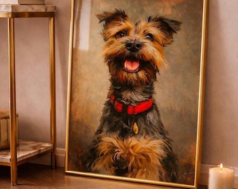 Luxury Yorkshire Terrier Wall Art – Yorkie Dog Print – Dog Lover Gift – Yorkshire Terrier Poster – Pet Portrait Wall Decor – A3/A4