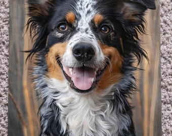 Smiling Dog Portrait Print | Expressive Animal Wall Art | A3/A4