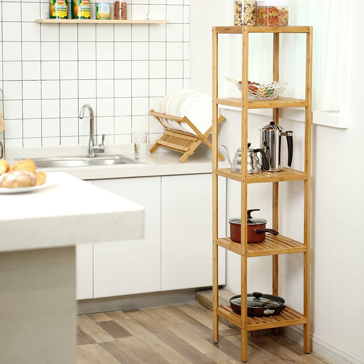 Narrow Bamboo Bathroom Shelf – Rispa