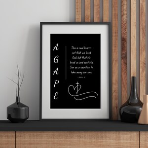 Agape Love Scripture Print - 1 John 4:10 Christian Wall Art (digital ...