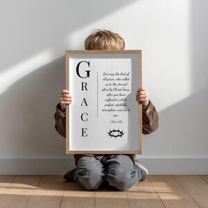 1 Peter 5:10, The God of All Grace, Bible Verse Printable Wall Art, Modern Christian Printable, Minimalistic Decor, Scripture Print