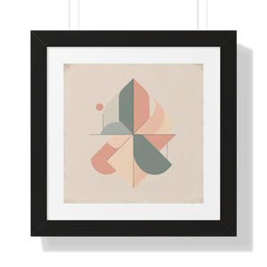 Geometric Framed Wall Art, Modern Abstract Decor, Minimalist Home Design, Gift for New Home, Art for Living Room, Neutral Color Palette