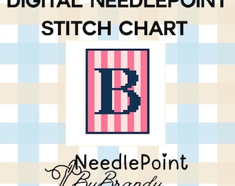 Gepersonaliseerd borduurpatroon bagagelabel initiaal | Monogramstekentabel (digitale pdf)