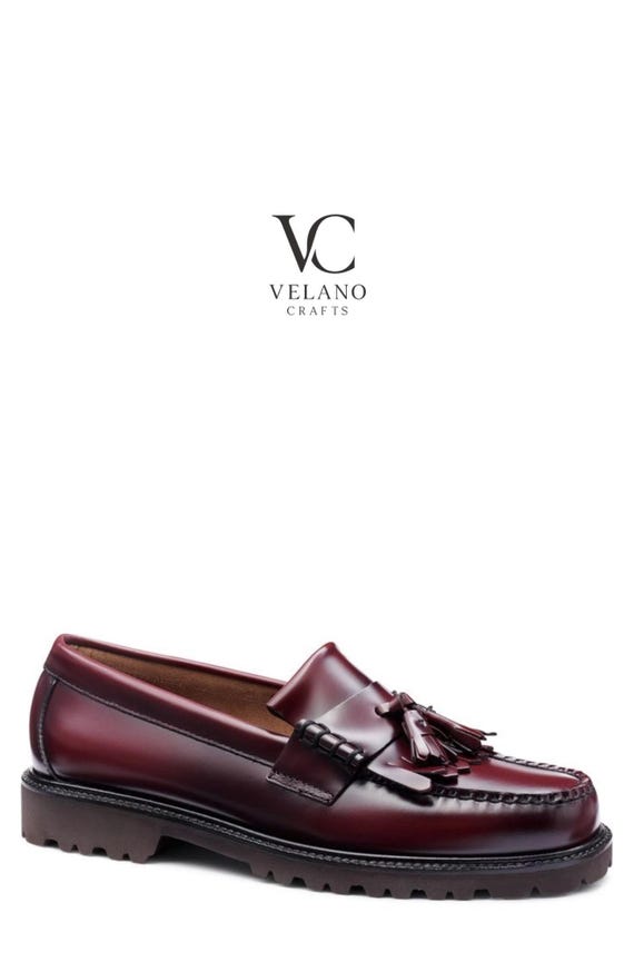 Tassel Loafer, handmade leather shoes, gift for men, maroon tassel , loafers, slip on, custom made.