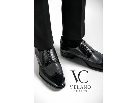 Black Oxford brogue, handmade leather shoes, gift for men , leather shoes , oxford shoes, leather shoes for men.