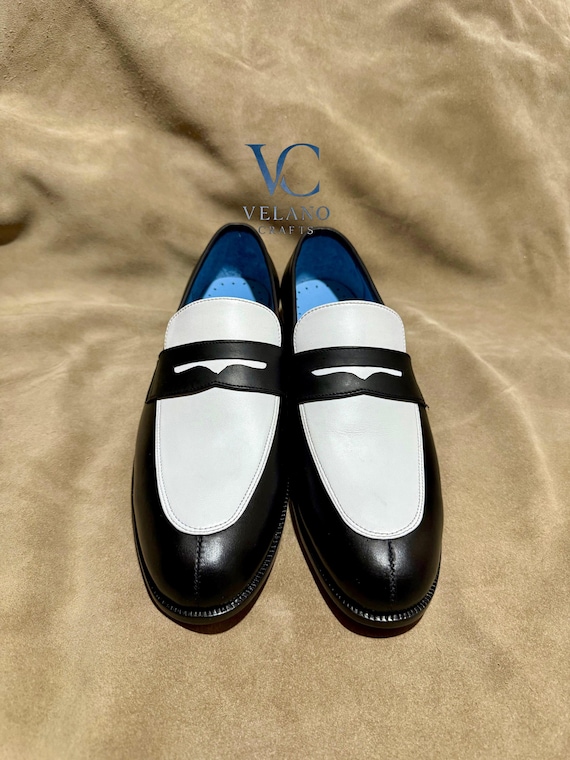 Luxury men penny loafers, handmade leather shoes, gift for men, loafers, slip on, casual wear, custom made.