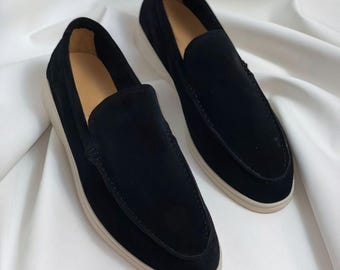 Mocasines de ante de lujo hechos a mano: auténticos zapatos de conducción