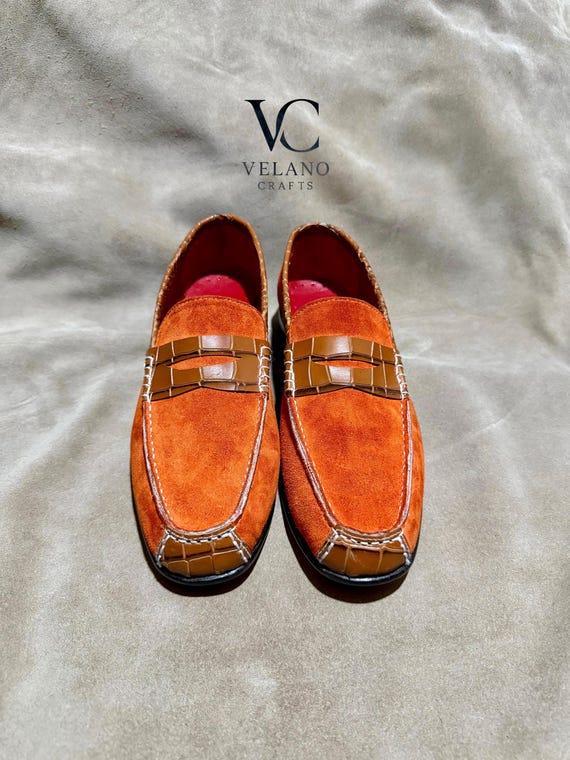 Luxury men penny loafers, handmade leather shoes, gift for men, loafers, slip on, casual wear, custom made.