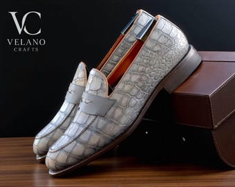 Genuine Men MORESCHI Tan Ostrich and Leather Penny Loafers  display picture 3