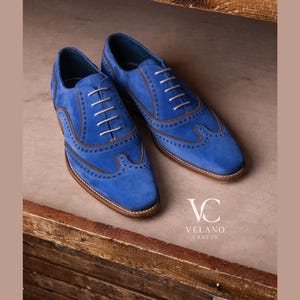 Handgefertigte Brogue-Schuhe aus Vollnarbenleder: Herrenschuhe mit Flügelspitze