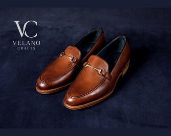 Handgefertigte Echtleder Penny Loafers: Klassische Herrenschuhe