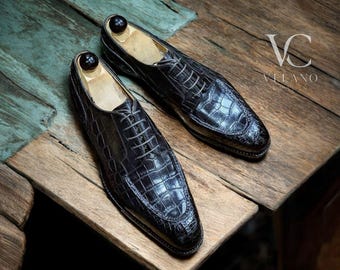 Handmade Textured Leather Oxford Shoes: Men's Classic Dress Footwear