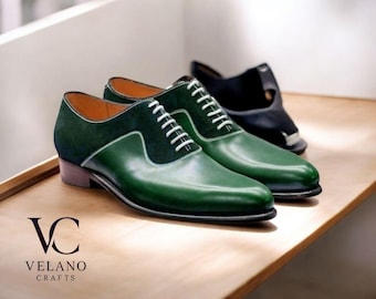 Handmade Genuine Leather Oxford Shoes: Men's Full-Grain Dress Footwear