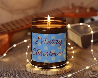 Merry Christmas Script Candle