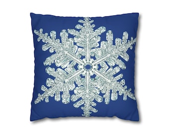 Snowflake Faux Suede Square Pillowcase