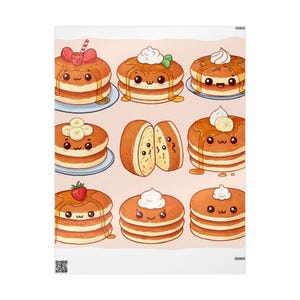 Cute Pancake Wrapping Paper - Whimsical Gift Wrap for Birthdays, Parties, Foodie Gifts, Kitchen Decor, Holidays