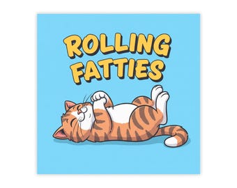 Cat-Themed Sticky Note Pads for Fun Planning, Cute Cat Office Supplies, Unique Gift for Cat Lovers, ROLLING FATTIES Notepad