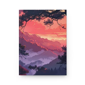 Serene Mountain Hardcover Journal, Nature Lover&#39;s Notebook, Gift for Writers, Travel Journal, Meditation Diary, Scenic Art Cover
