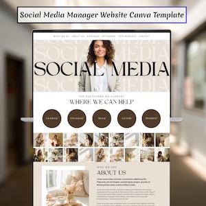Canva Website Template for Social Media Managers: Editable Digital Portfolio