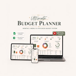Budget Planner Excel Google Sheets Budget Spreadsheet Monthly Paycheck Budget Tracker Weekly Expense Budgeting Spreadsheet Light Mode