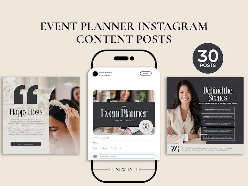 Event Planner Social Media Templates, 30 Event Planner Instagram Post ...