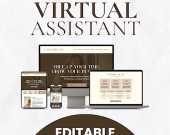 Virtuelle Assistent Canva Website - Social Media Player Website Vorlage, bearbeitbares Business Website Design, kleine Unternehmen, Coach Website