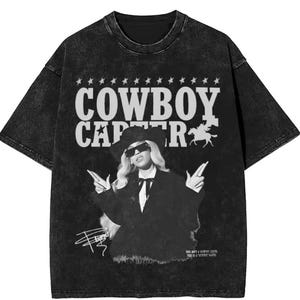 Camiseta negra de la gira Cowboy Carter de Beyoncé 2025. Camiseta de Beyoncé para mujer.