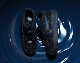 Custom Black/red Glitter Air Force 1, Custom Rope Laced Air Force